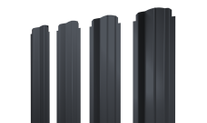 Штакетник П-образный B фигурный Grand Line 0,5 Atlas X RAL 7024 мокрый асфальт