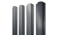 Штакетник Прямоугольный фигурный Grand Line 0,45 Drap-double TX RAL 7024 мокрый асфальт
