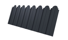 Профнастил C10A фигурный Grand Line 0,45 PE-Double RAL 7024 мокрый асфальт