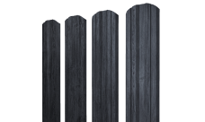 Штакетник Twin фигурный Grand Line 0,45 Print Premium Grey Wood TwinColor