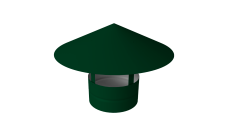 Дымник на трубу круглый d135 0,5 Satin с пленкой RAL 6005 зеленый мох