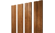 Штакетник Твин с прямым резом Grand Line 0,45 Принт Элит Golden Wood ТвинColor