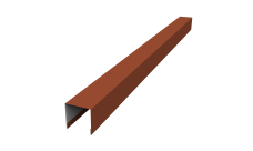 Планка вертикальная лицевая для горизонтального монтажа штакетника 0,5 PurLite Matt RAL 8004 терракота (1,8м)