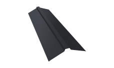 Планка конька прямоугольного 115х30х115 0,5 PurPro с пленкой RAL 7024 мокрый асфальт (2м)