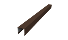 Планка вертикальная лицевая для горизонтального монтажа штакетника Grand Line 0,5 PurLite Matt RAL 8017 шоколад (1,8м)