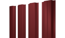 Штакетник П-образный A с прямым резом Grand Line 0,45 PE RAL 3011 коричнево-красный