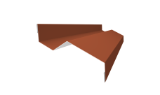 Планка примыкания внакладку 25х17х35х17 Grand Line 0,45 Drap RAL 8004 терракота (2м)