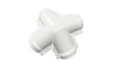 Четверник конька малого полукруглого 0,5 Satin с пленкой RAL 9003 сигнальный белый