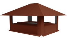 Дымник на трубу 520х390мм 0,45 PE с пленкой RAL 8004 терракота