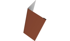 Нащельник 25х35 для забора жалюзи Milan, Tokyo, Palermo (для калиток и ворот) Grand Line 0,5 Satin RAL 8004 терракота (L1,68)