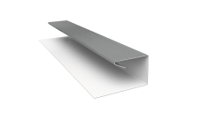 Планка П-образная завершающая сложная (КД) 0,5 Satin с пленкой RAL 9006 бело-алюминиевый (2м)