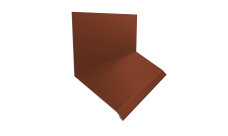 Планка примыкание верхнее к стене фальц 150х130х20 0,5 Satin с пленкой RAL 8004 терракота (2м)