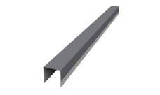 Планка вертикальная обратная для горизонтального монтажа штакетника Grand Line 0,45 PE RAL 7004 сигнальный серый (2,5м)