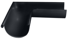 Угол желоба внешний GL PE 90 гр 150 мм RAL 7024 мокрый асфальт