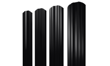 Штакетник Twin фигурный Grand Line 0,5 Satin Matt RAL 9005 черный