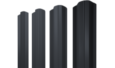 Штакетник М-образный B фигурный Grand Line 0,5 Rooftop Бархат RAL 7024 мокрый асфальт