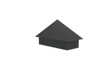 Колпак на полустолб для С21 0,5 Satin Matt TX с пленкой RAL 7016 антрацитово-серый