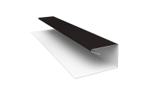 Планка П-образная завершающая сложная Корабельная Доска Grand Line 0,45 PE с пленкой RAL 9005 черный (3м)