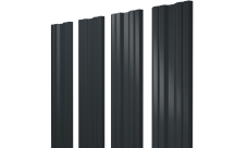 Штакетник Twin с прямым резом Grand Line 0,45 Drap TX RAL 7016 антрацитово-серый