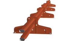 Снегозадержатель трубчатый Premium М4 45х25 RAL 8004 (3м) оцинкованный