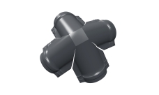 Четверник конька полукруглого 0,5 Rooftop Бархат с пленкой RAL 7024 мокрый асфальт