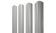 Штакетник Полукруглый Slim фигурный Grand Line 0,45 PE RAL 9006 бело-алюминиевый