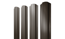 Штакетник Прямоугольный фигурный Grand Line 0,45 Drap TR RR 32 темно-коричневый