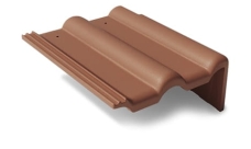 Боковая цементно-песчаная черепица Braas Франкфуртская правая, коричневый