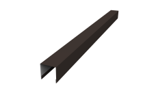 Планка вертикальная лицевая для горизонтального монтажа штакетника Grand Line 0,5 PurLite Matt RR 32 темно-коричневый (2м)