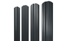 Штакетник Твин фигурный Grand Line 0,5 Velur X RAL 7016 антрацитово-серый