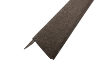 Планка ветровая с отгибом Grand Line c базальтовой крошкой для мягкой кровли 100х20х70 коричневая 1,25м
