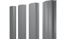 Штакетник П-образный A с прямым резом Grand Line 0,45 PE RAL 7004 сигнальный серый