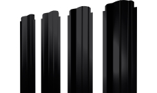 Штакетник П-образный B фигурный Grand Line 0,4 PE-Matt-Double RAL 9005 черный