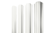 Штакетник Прямоугольный фигурный Grand Line 0,45 ПЭ двухсторонний RAL 9003 сигнальный белый