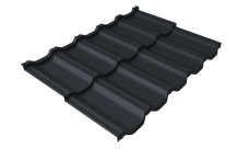 Профиль волновой "Квинта Уно" ("Kvinta Uno") 0,45 Drap TX RAL 7024 мокрый асфальт