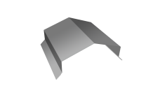 Парапетная крышка угольная 150мм 0,45 PE с пленкой RAL 9006 бело-алюминиевый (2м)