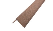 Планка ветровая с отгибом Grand Line c базальтовой крошкой для мягкой кровли 100х20х70 бронзовая 1,25м