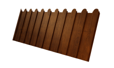 Профнастил С8A v02 фигурный Grand Line 0,45 Print Premium с пленкой Golden Wood Intense FTC