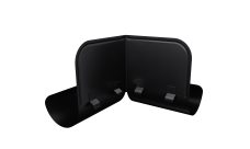 Ограничитель перелива угловой Grand Line PU матовый 125/90 RAL 9005