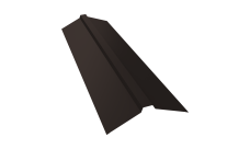 Планка конька прямоугольного 115х30х115 0,45 PE с пленкой RR 32 темно-коричневый (3м)