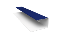 Планка П-образная завершающая сложная (КД) 0,45 PE с пленкой RAL 5002 ультрамариново-синий (2м)