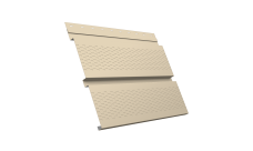 Софит металлический Квадро Брус Grand Line с перфорацией 0,5 Satin с пленкой RAL 1015 светлая слоновая кость