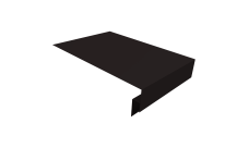 Планка околооконная сложная 300х50х18 (j-фаска) 0,45 PE-Double с пленкой RAL 9005 черный (2м)