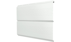 Софит металлический ЭкоБрус new Grand Line c перфорацией 0,5 Satin с пленкой RAL 9003 сигнальный белый