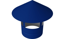 Дымник на трубу круглый d80 0,5 Satin с пленкой RAL 5005 сигнальный синий