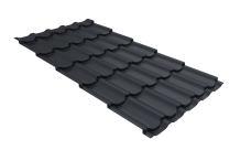 Металлочерепица "Квинта плюс" ("Kvinta plus") 0,5 Drap TX RAL 7024 мокрый асфальт