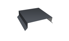 Парапетная крышка прямая 150мм Grand Line 0,45 Drap TX RAL 7024 мокрый асфальт (2м)