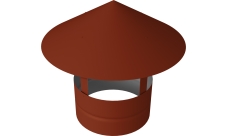 Дымник на трубу круглый d80 0,5 Satin с пленкой RAL 8004 терракота