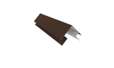 Планка угла внешнего сложная Кожуха сегментного 0,5 Rooftop Бархат RAL 8017 шоколад (2,0м)