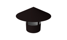 Дымник на трубу круглый d150 0,5 Satin с пленкой RAL 9005 черный